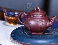 《竹春壺》報(bào)春茶具茶壺宜興手工紫砂壺紫茄泥