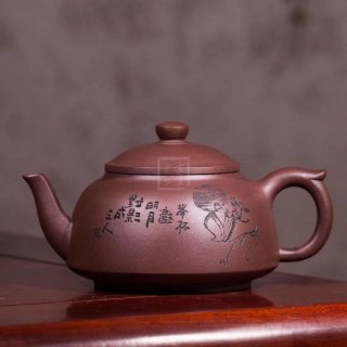 《笠帽》宜興紫砂壺工藝美術師純手工全底槽青泡茶壺茶具