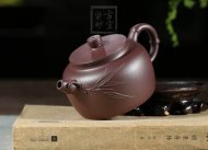 《品竹壺》宜興紫砂壺紫泥助理工藝美術(shù)師全手工茶壺茶具