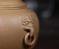 《汲古茶倉(cāng)》宜興純手工紫砂壺黃段茶壺茶具