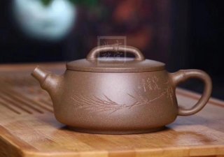 《竹節(jié)石瓢》宜興紫砂壺茶壺石瓢茶具全手工段泥