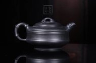 《雙線竹鼓》宜興紫砂壺工藝美術(shù)師手工茶壺茶具石黃泥雙線竹鼓