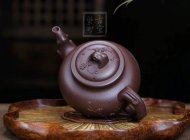 《報春》宜興助理工藝美術(shù)師手工紫砂壺紫泥料茶壺報春茶具