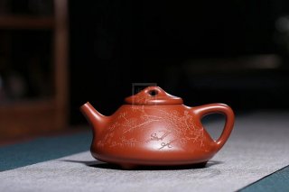 《子冶石瓢》宜興高級工藝美術(shù)師工紫砂壺小煤窯朱泥石瓢茶壺茶具