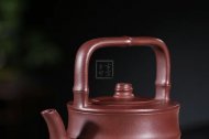 《新竹提梁》紫砂茶具茶壺工藝美術(shù)師純手工新竹提梁底槽青