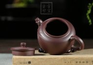 《品竹壺》宜興紫砂壺紫泥助理工藝美術(shù)師全手工茶壺茶具