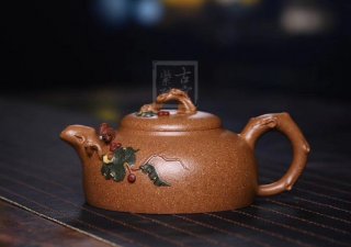 《閑情逸致》宜興紫砂壺全手工工藝美術(shù)師茶具純泡茶壺七彩桂花砂