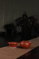 《紫砂茶濾》全手工花器大紅袍紫砂壺