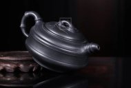 《雙線竹鼓》宜興紫砂壺工藝美術(shù)師手工茶壺茶具石黃泥雙線竹鼓