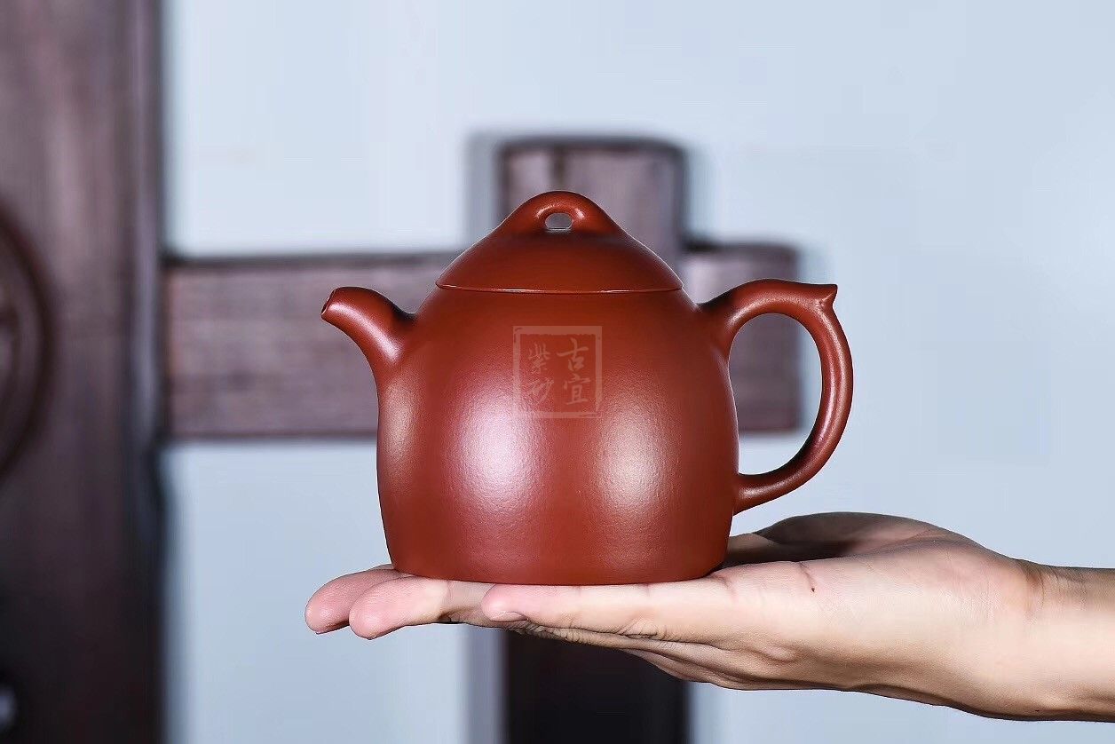 《秦權(quán)》宜興紫砂壺全手工茶壺老師大紅袍秦權(quán)